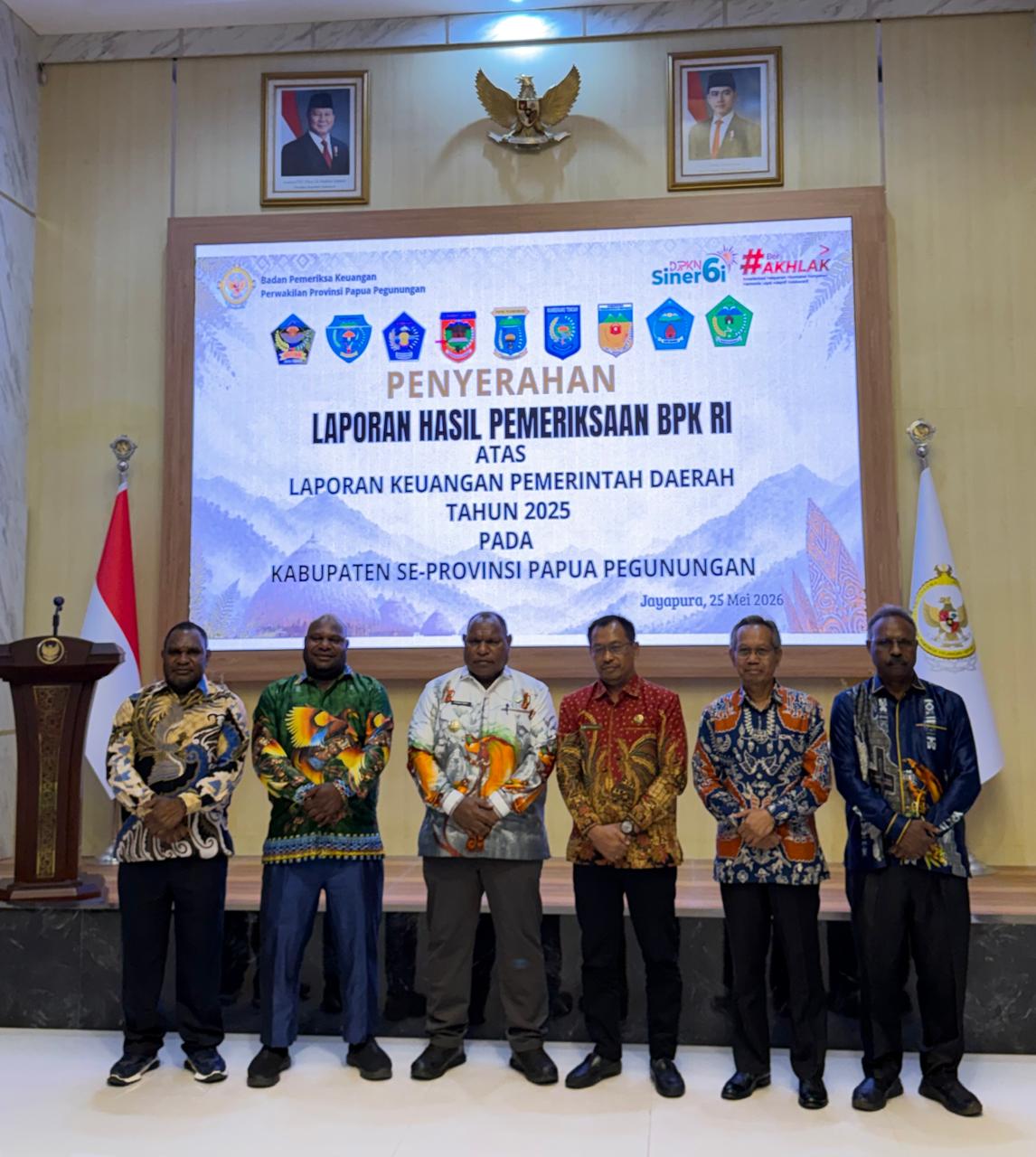 Kabupaten Jayawijaya Raih Opini WTP atas Laporan Keuangan Tahun Anggaran 2025